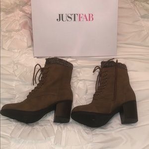 New without tags: Lace up heeled boots